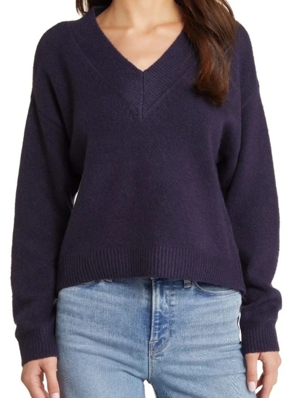 Old Navy Navy V-Neck Knit Sweater